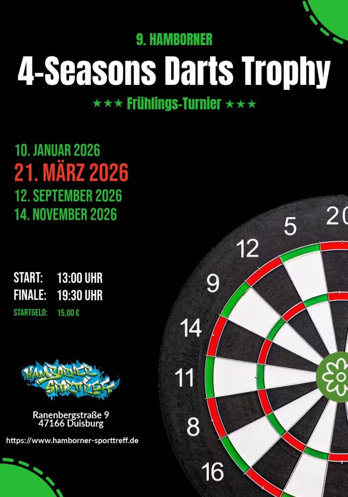 9. Hamborner 4-Seasons Darts Trophy | 2026 | Frühlings-Turnier