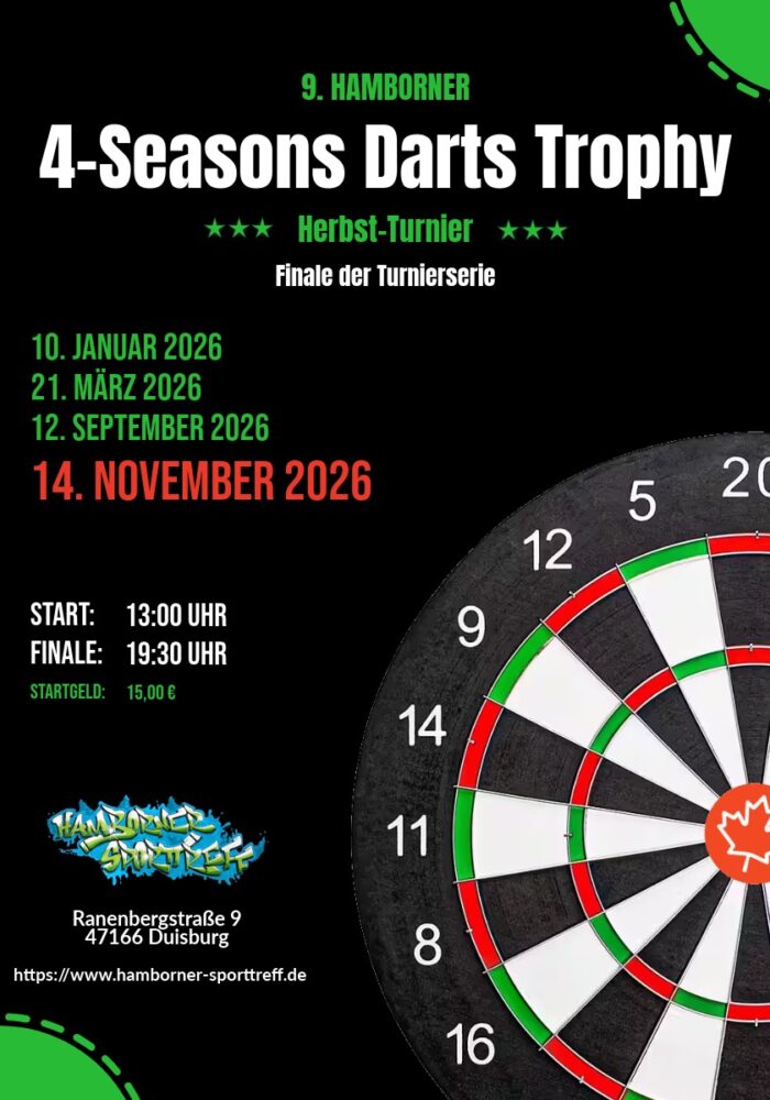 9. Hamborner 4-Seasons Darts Trophy | 2026 | Herbst-Turnier
