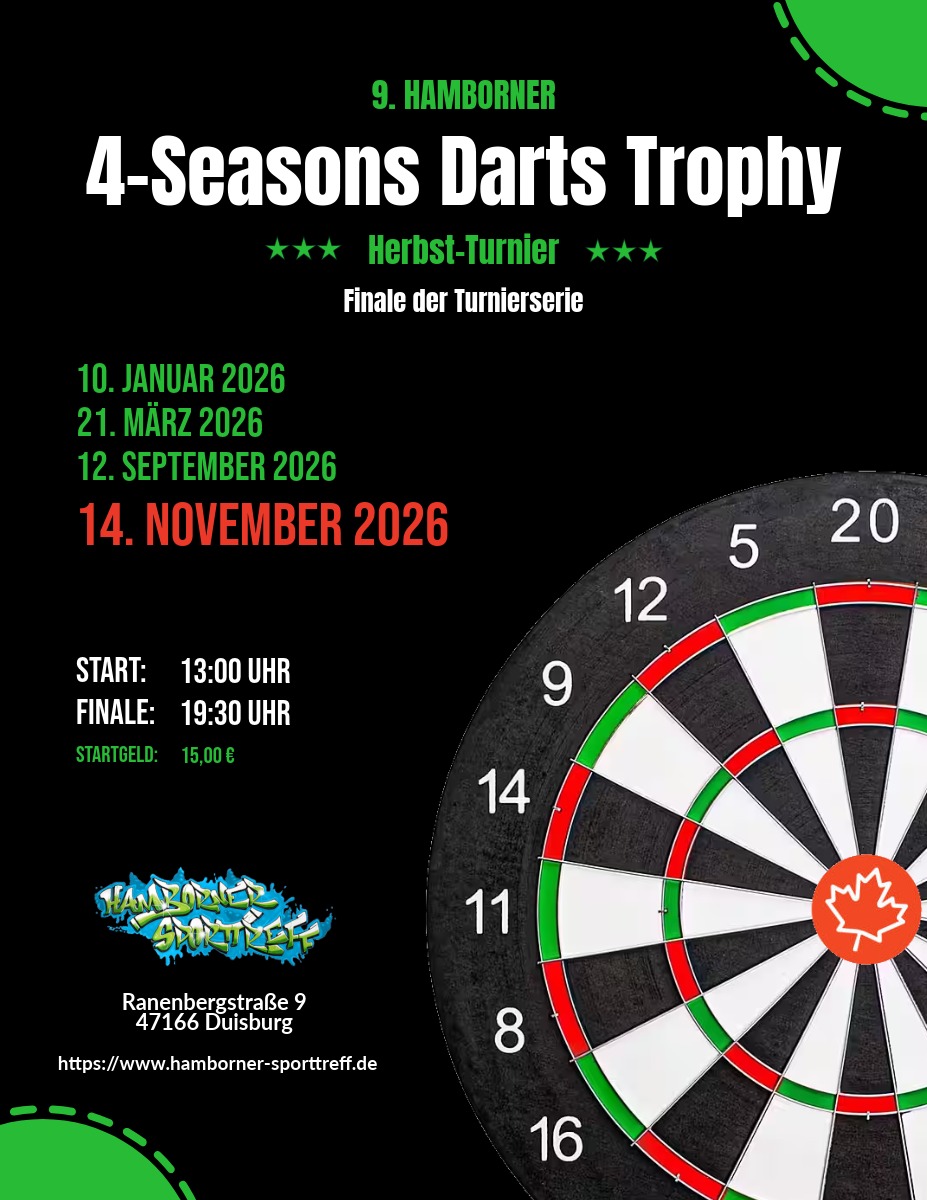 9. Hamborner 4-Seasons Darts Trophy | 2026 | Herbst-Turnier