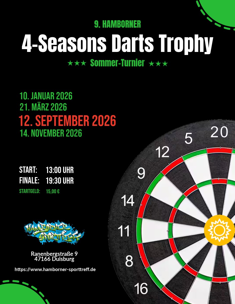 9. Hamborner 4-Seasons Darts Trophy | 2026 | Sommer-Turnier